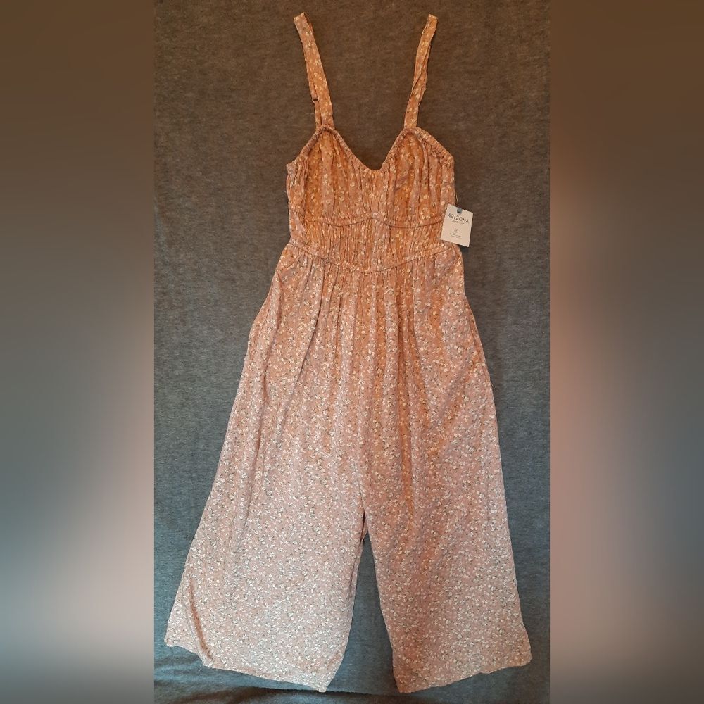 Arizona Romper Small Pink Floral Sleeveless Spagetti Strap Casual Spring Comfort - Picture 8 of 15